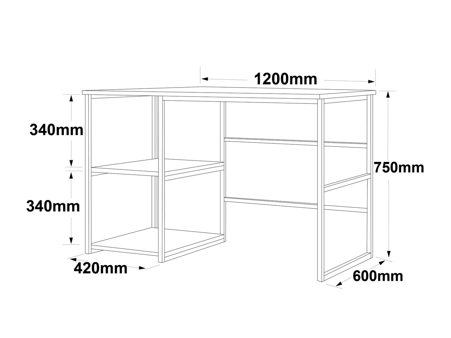 Mesa de oficina Kailua 668 (Blanco + Dorado)