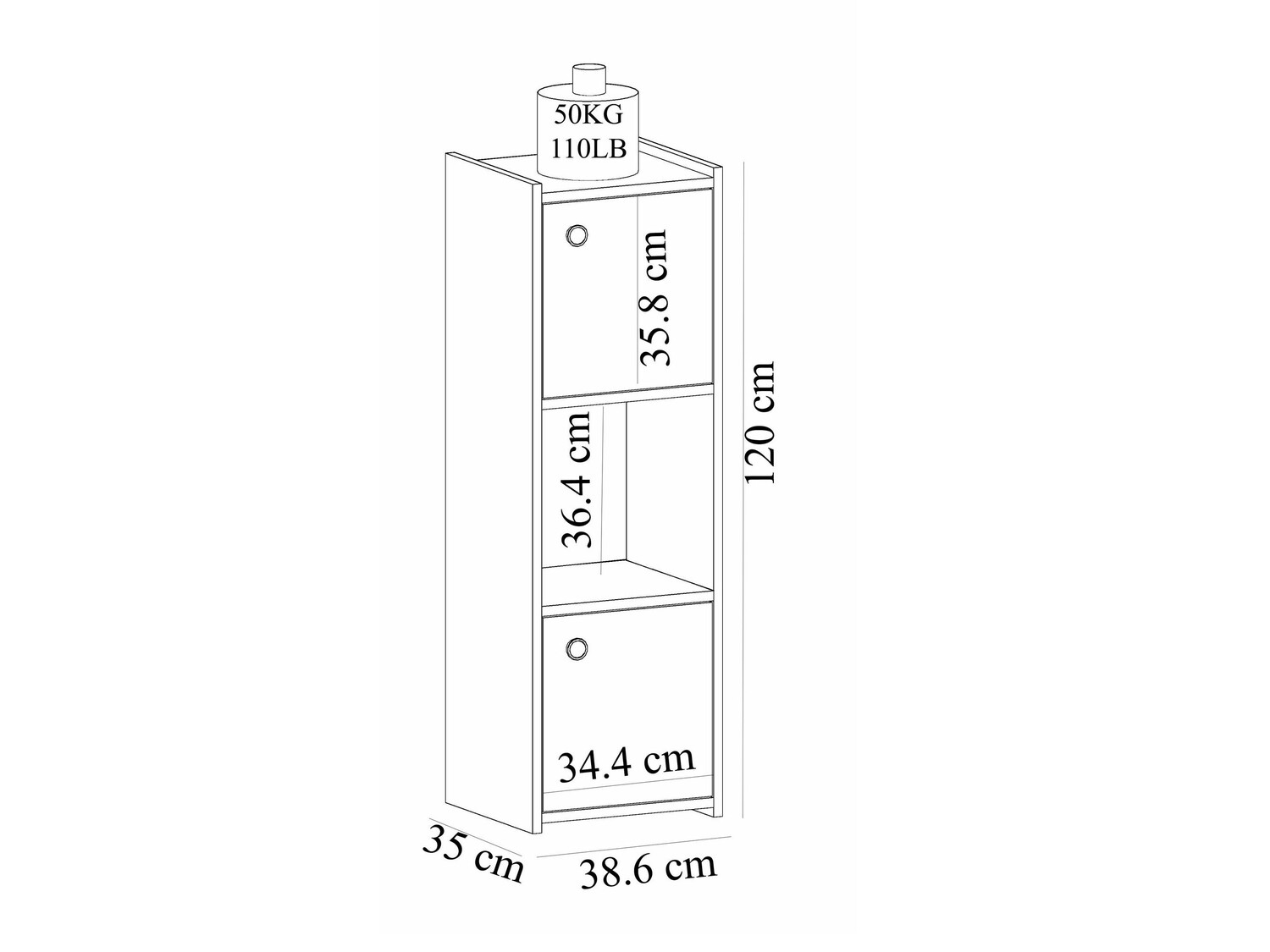 Armario de baño de pie Kailua 1981 (Blanco)