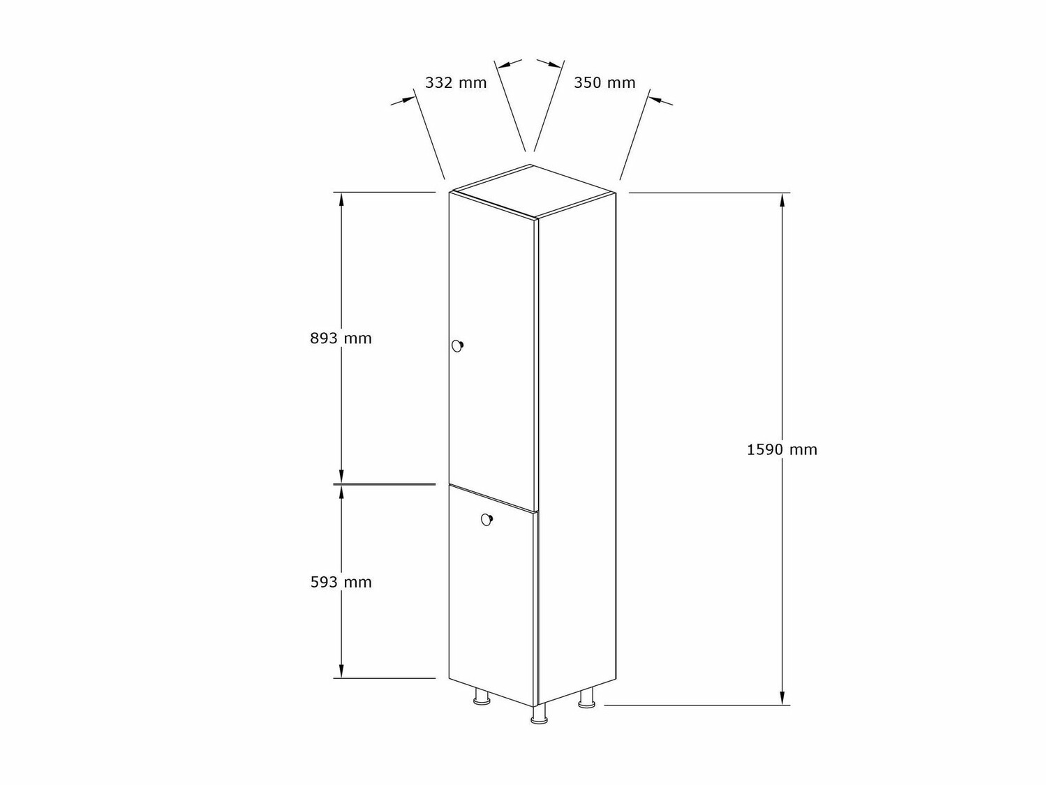 Armario de pie para baño Kailua 2079