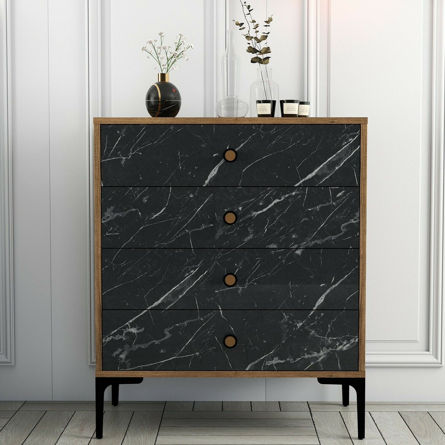 Cómoda Kailua 771 (Nogal + Negro)