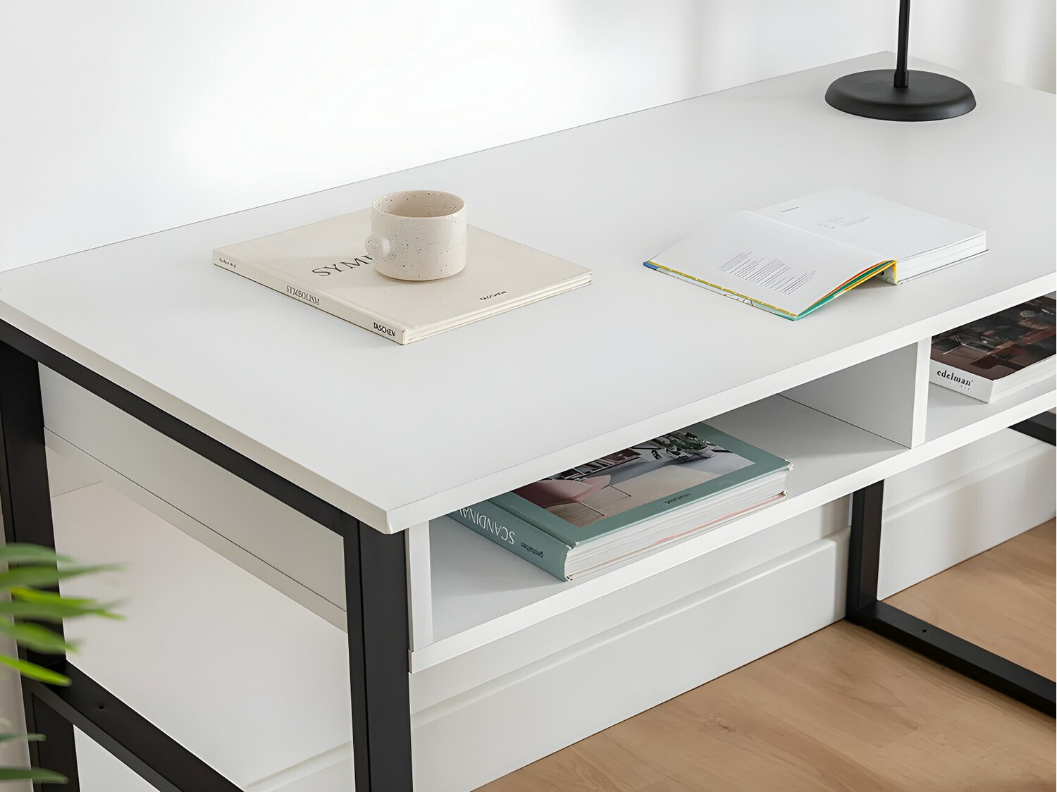Mesa de oficina Kailua 737 (Blanco + Negro)