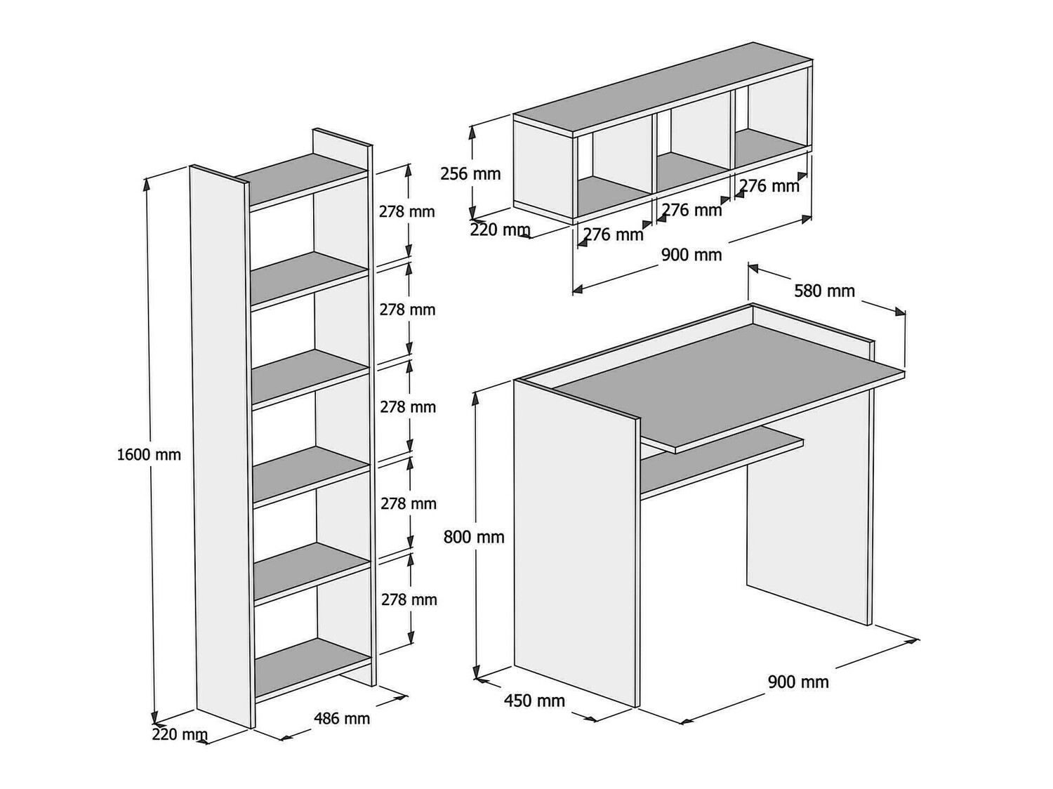Conjunto para oficina en casa Kailua 633