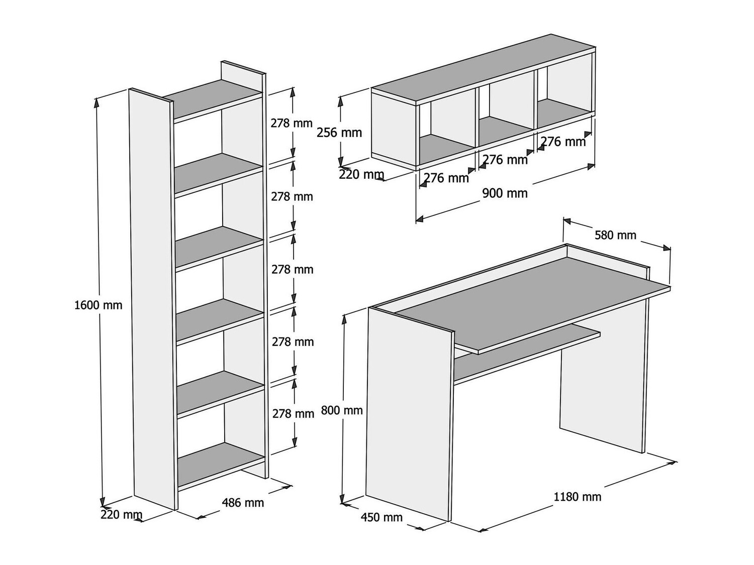 Conjunto para oficina en casa Kailua 801