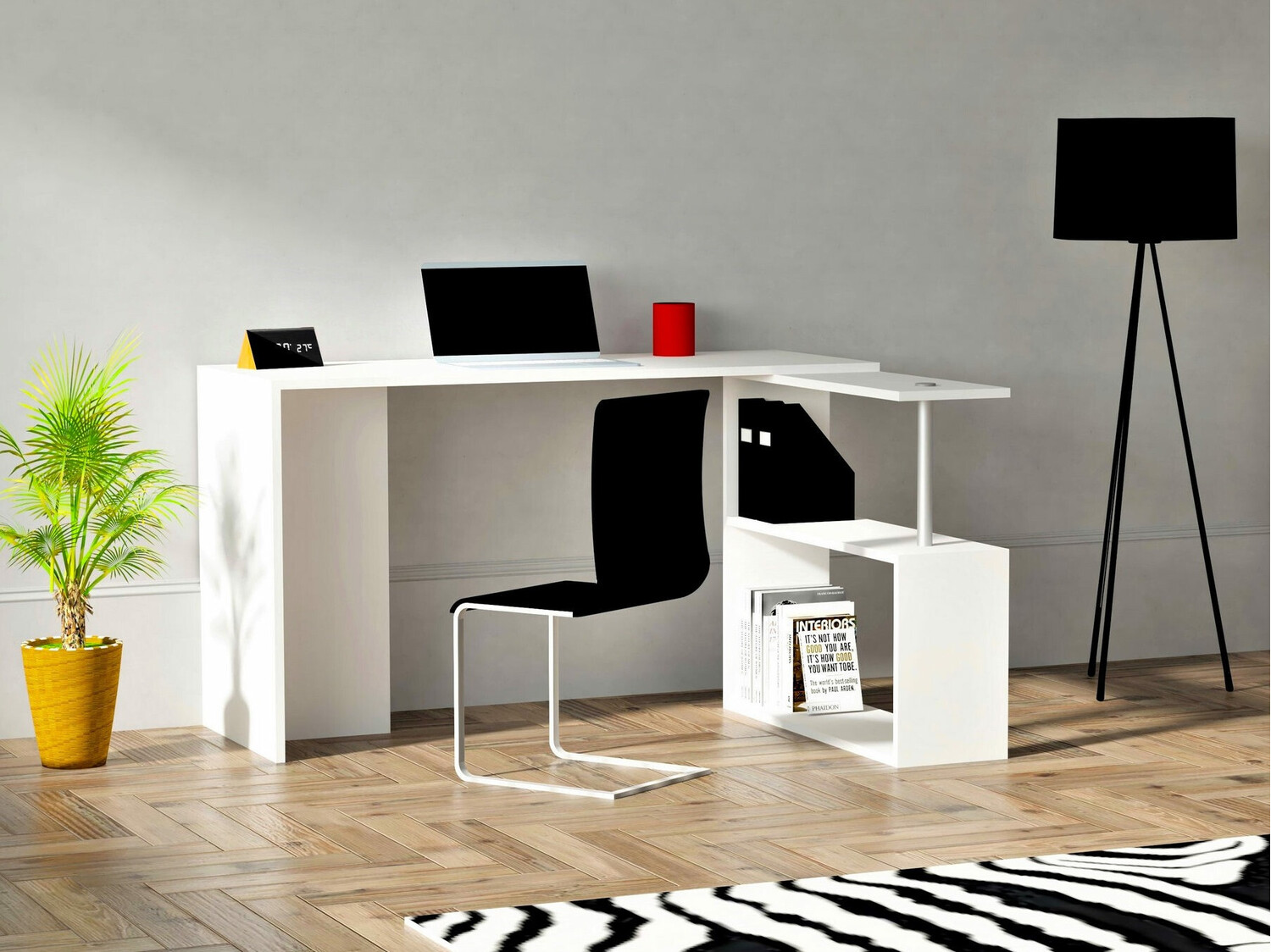 Mesa de ordenador esquinera Kailua 792 (Blanco)