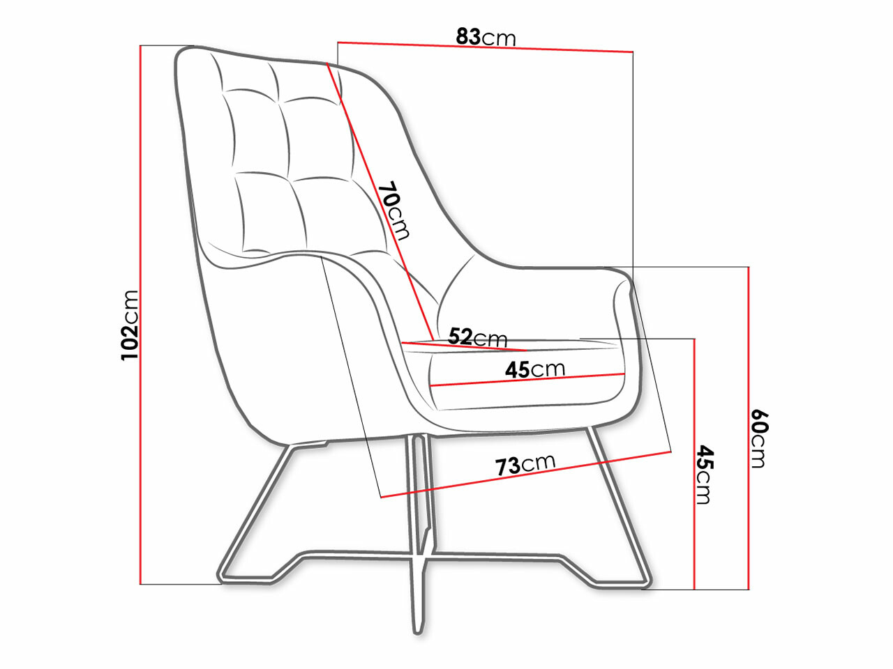 Sillón Kingston 135 (Velluto 16)