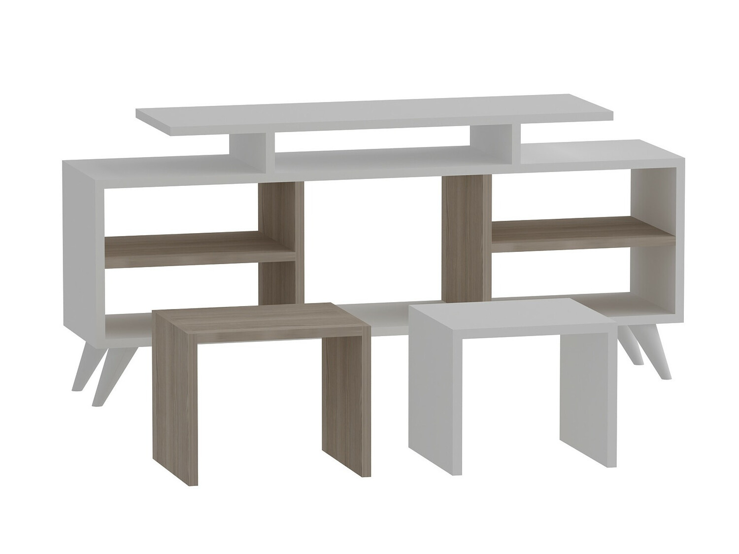 Mueble TV Kailua 816 (Blanco + Luminoso madera)