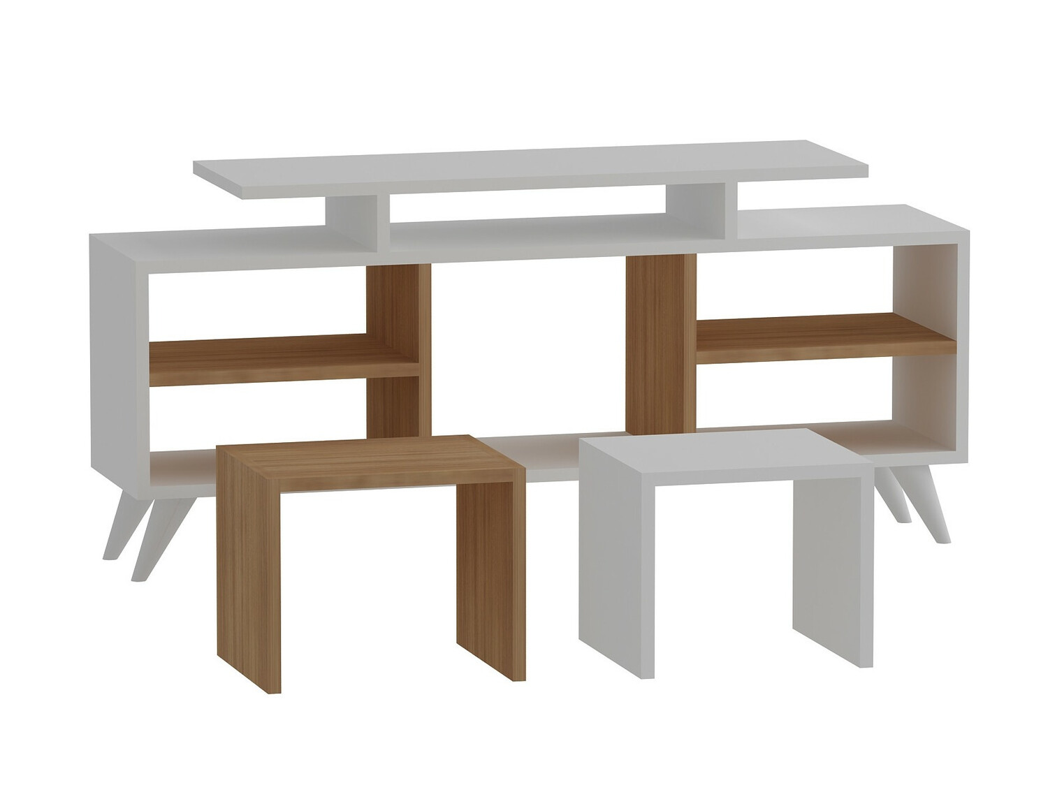 Mueble TV Kailua 816 (Blanco + Teca)