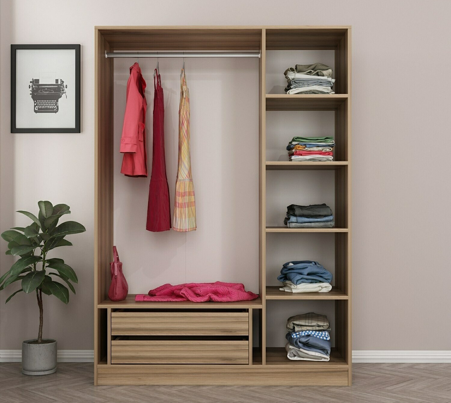 Armario Kailua L123 (Antracita + Roble)