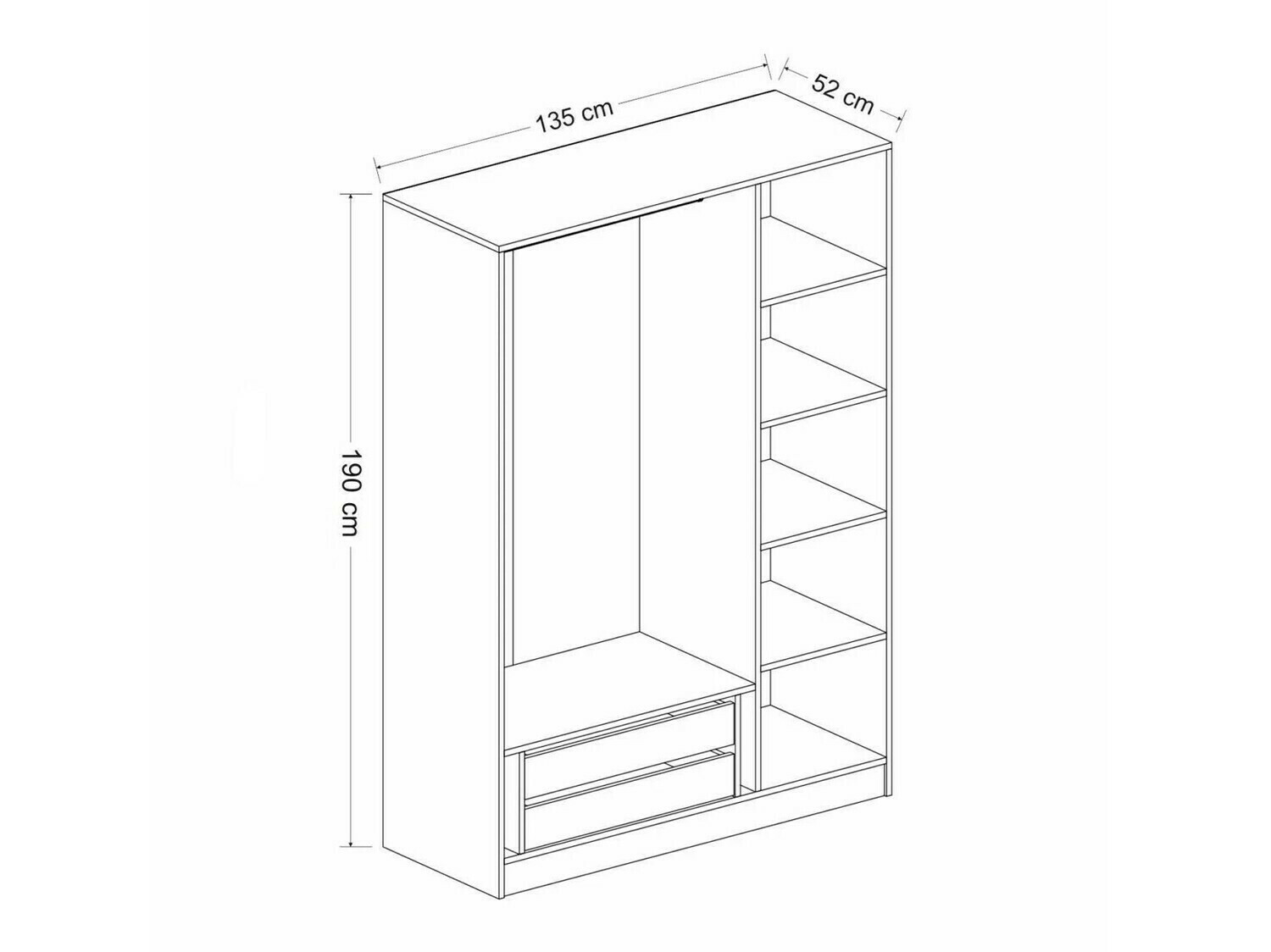 Armario Kailua L123 (Antracita + Roble)