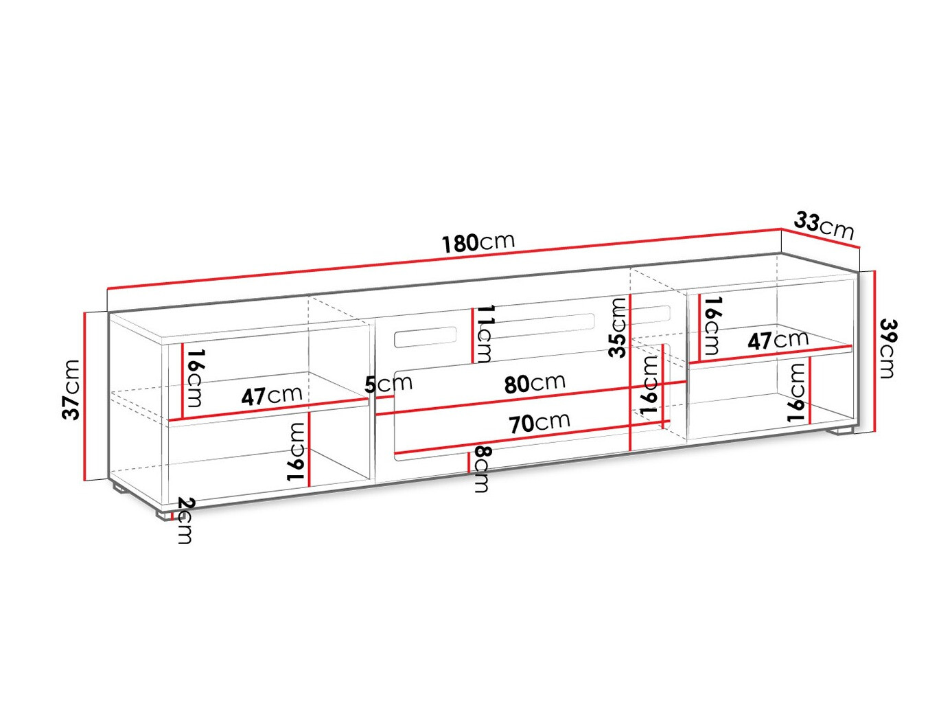 Mueble TV Charlotte 190 (Blanco)
