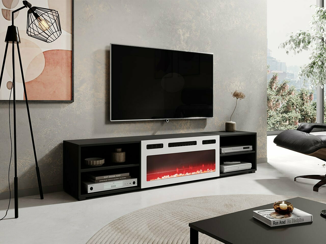 Mueble TV Charlotte 190 (Negro + Blanco)