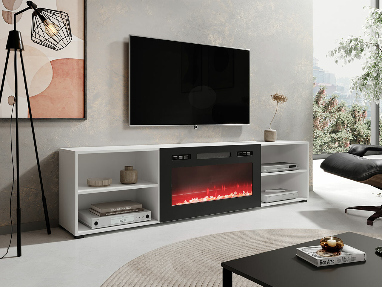Mueble TV Charlotte 191 (Blanco + Negro)