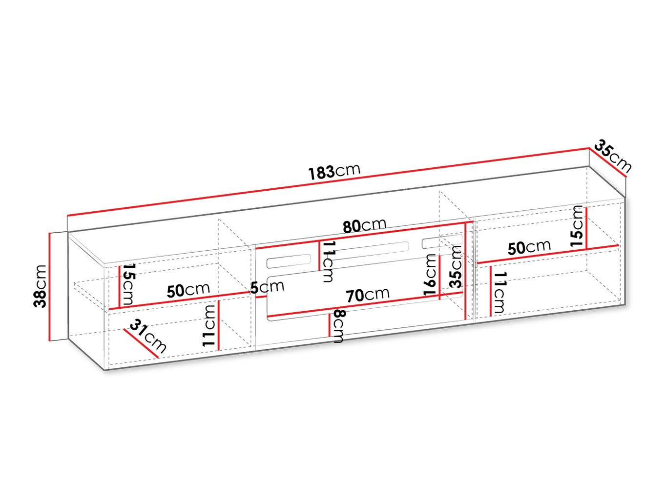 Mueble TV Mensura (Negro + Blanco)