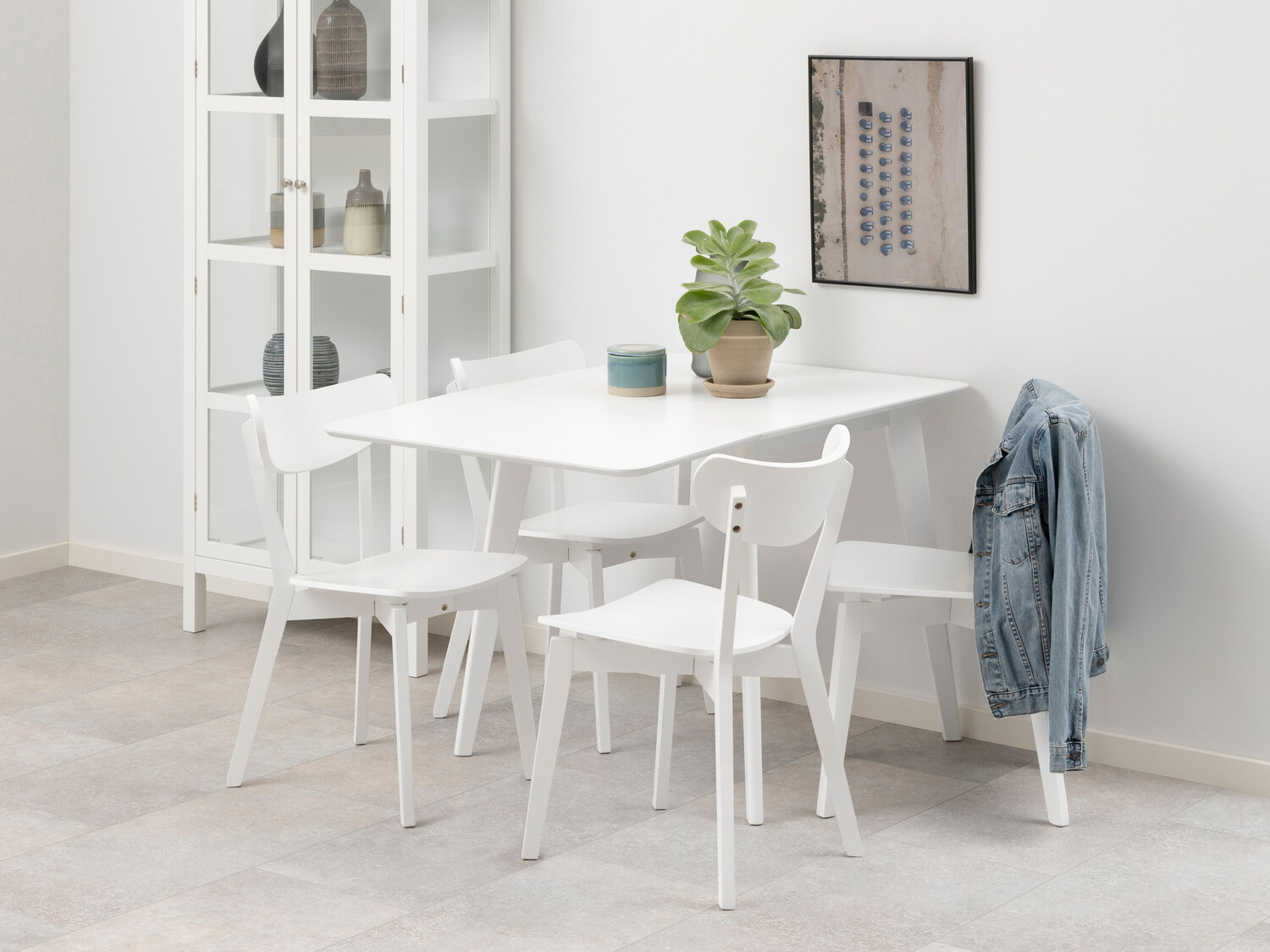 Conjunto de mesas y sillas para comedor Norsica 710 (Blanco)