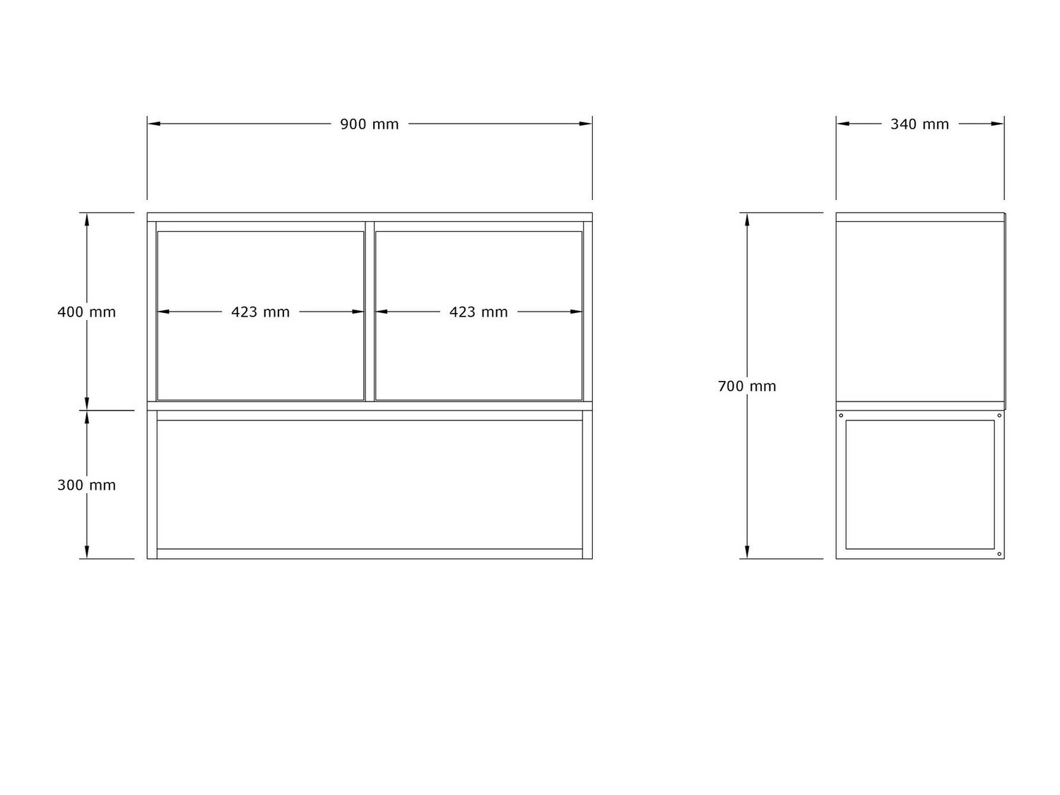 Aparador Kailua 2440 (Blanco + Negro)