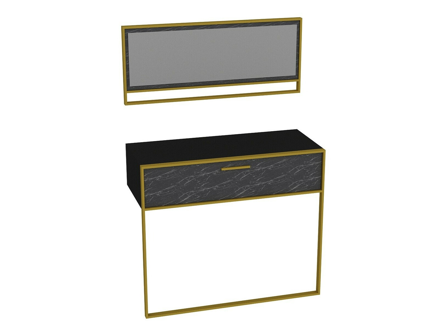 Consola Kailua 907 (Negro + Mármol negro)