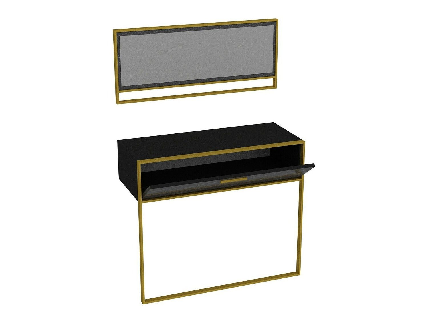 Consola Kailua 907 (Negro + Mármol negro)