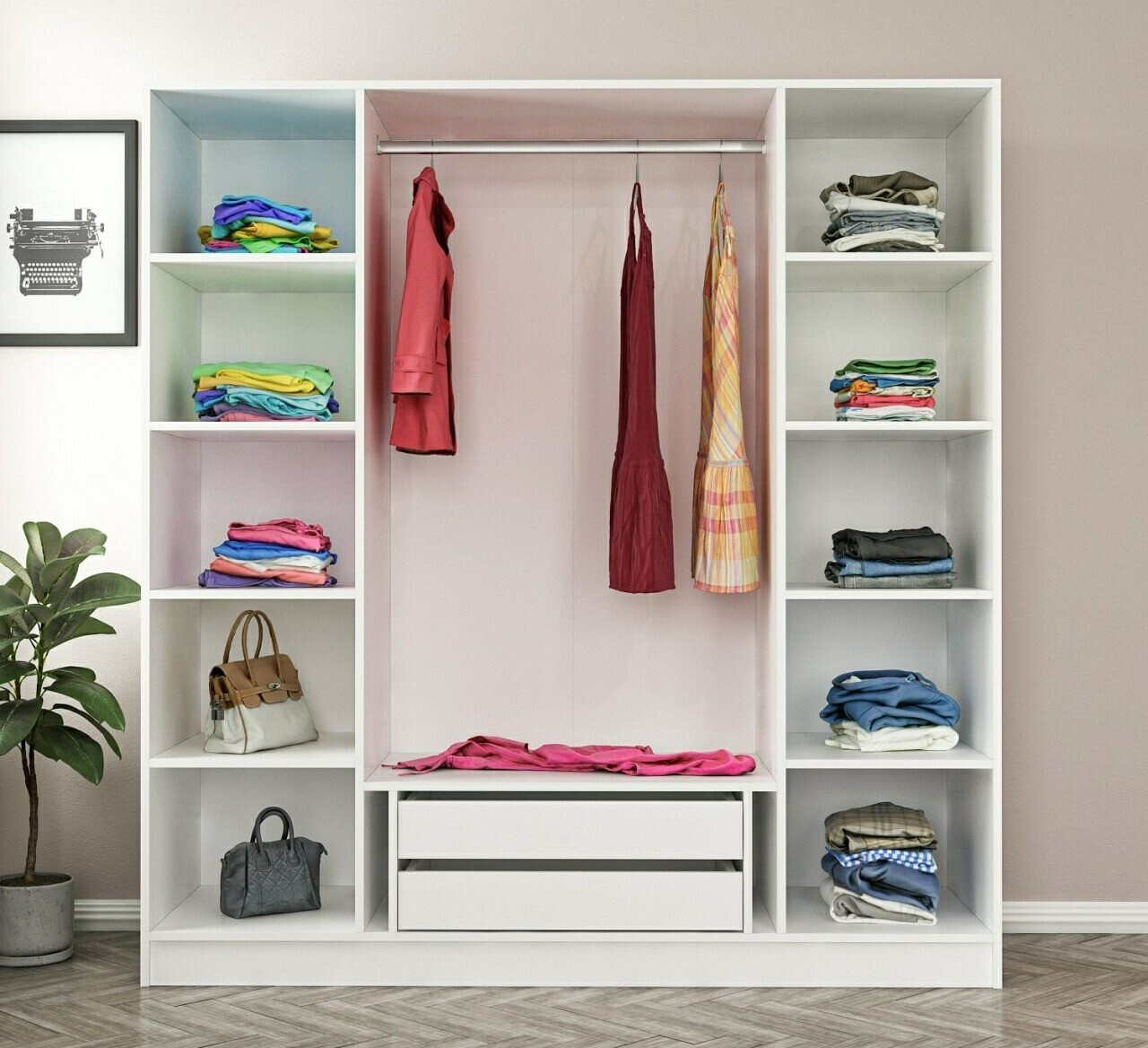 Armario Kailua 966 (Blanco + Antracita)