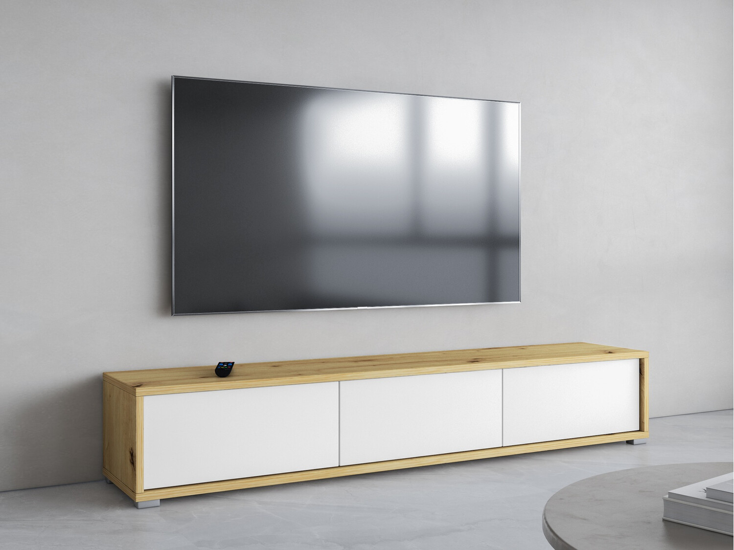 Mueble TV Austin 324 (Roble Artisan + Blanco)
