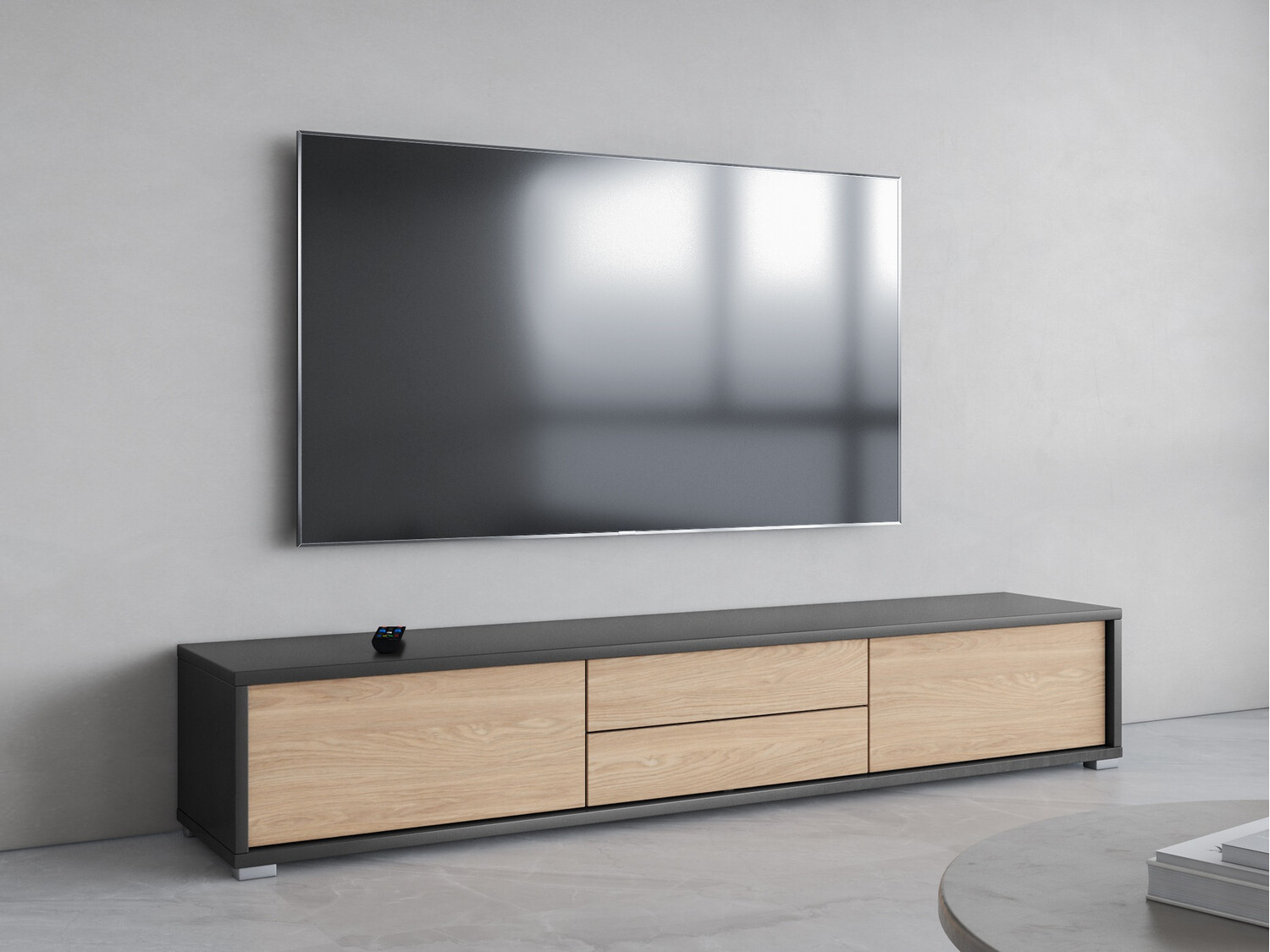 Mueble TV Austin 325 (Antracita + Roble)