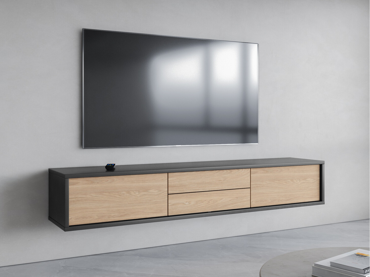 Mueble TV Austin 325 (Antracita + Roble)