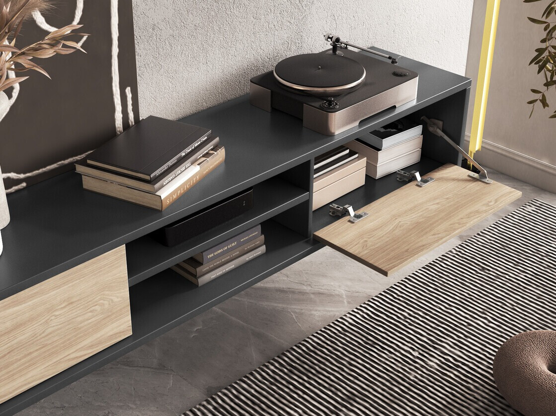 Mueble TV Austin 326 (Antracita + Roble)