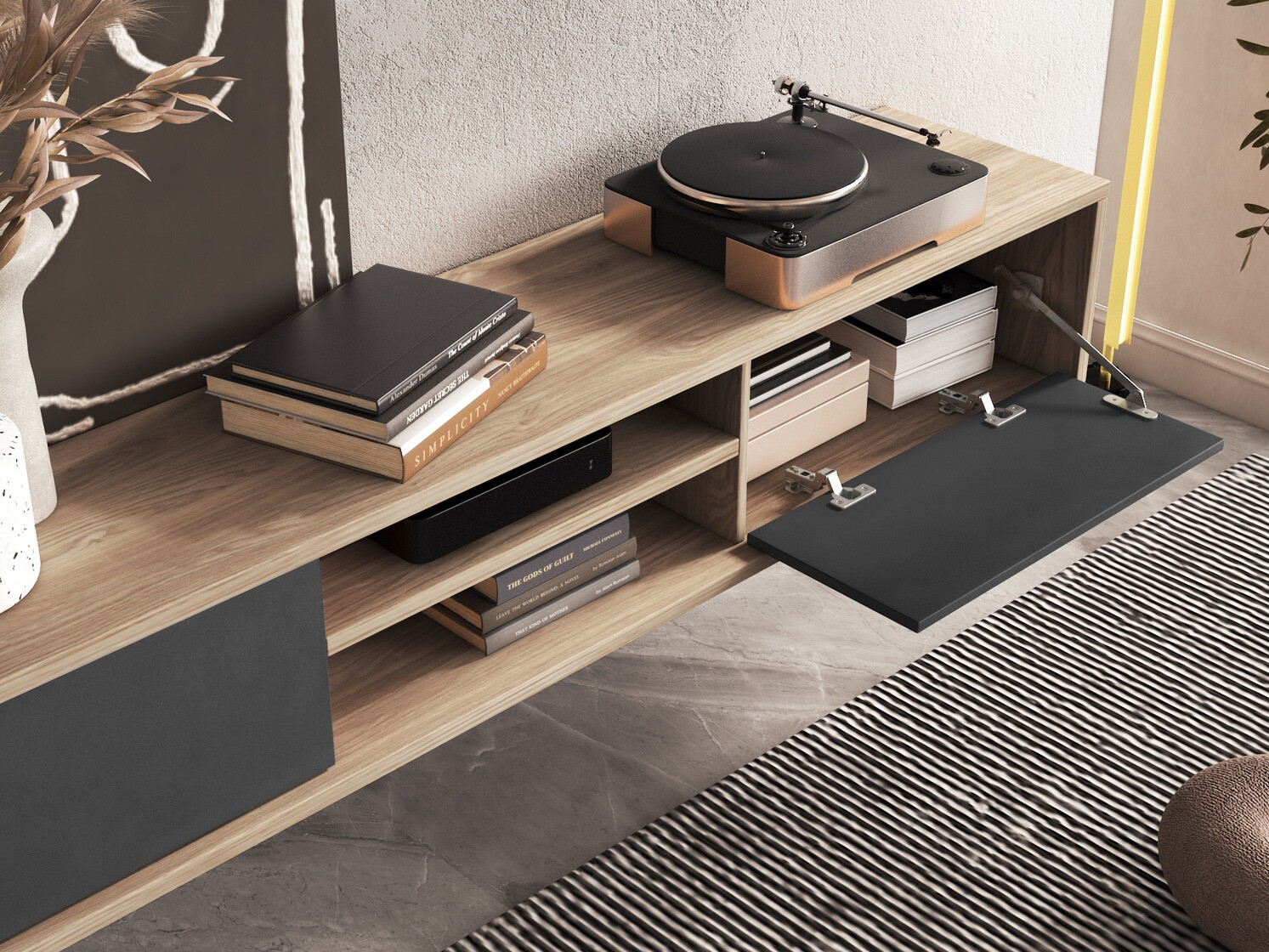 Mueble TV Austin 326 (Roble + Antracita)