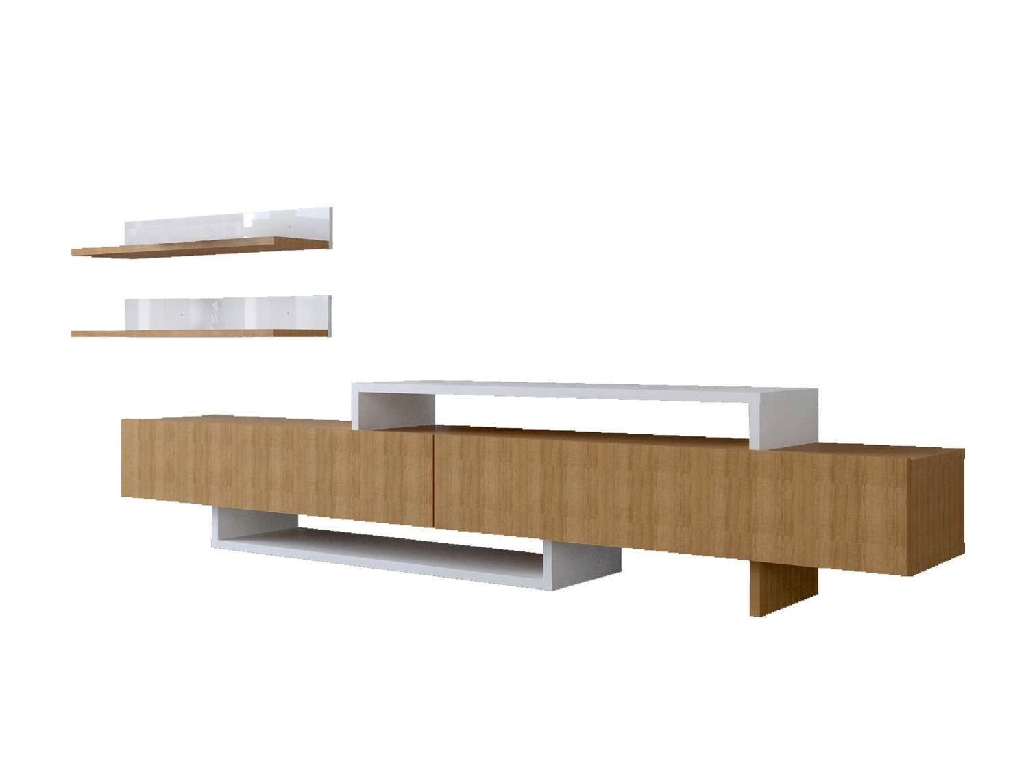 Mueble TV Kailua 998 (Teca + Blanco)