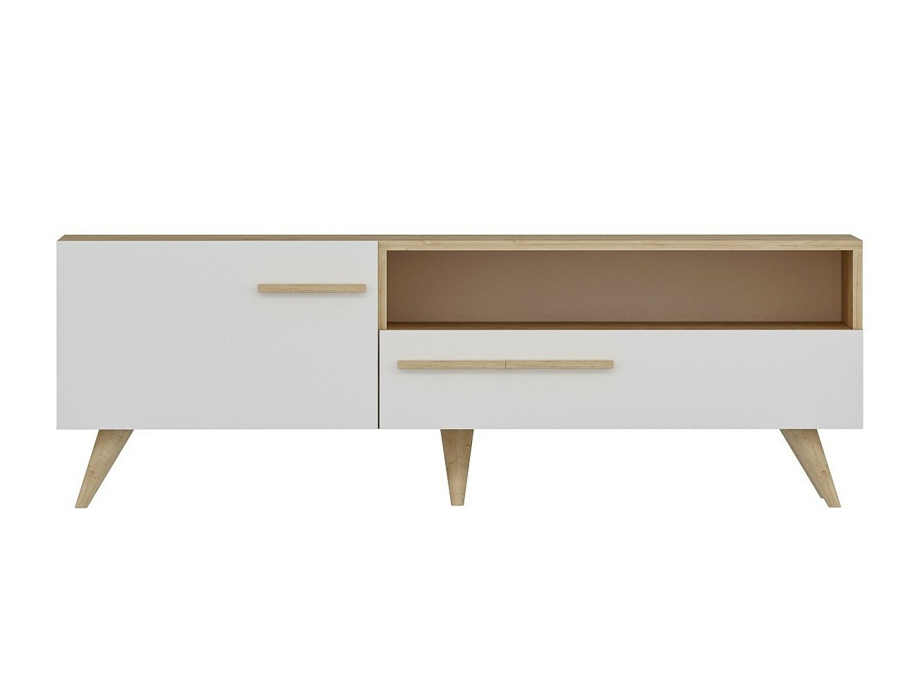 Mueble TV Kailua 1850 (Blanco + Roble)