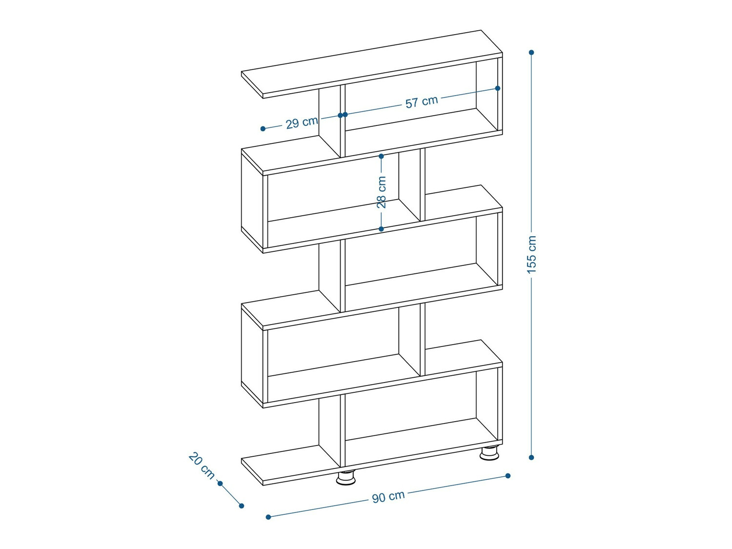 Estantería Kailua 1042 (Nogal)