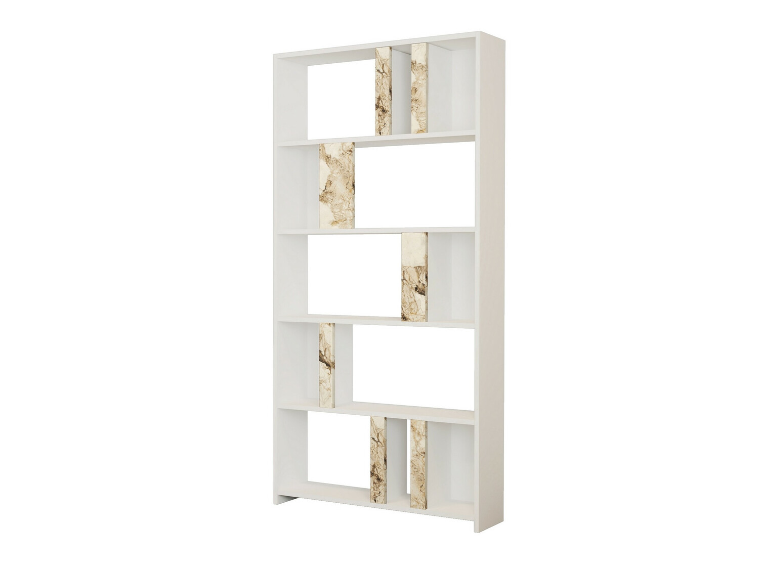 Estantería Kailua 1069 (Blanco + Mármol blanco)