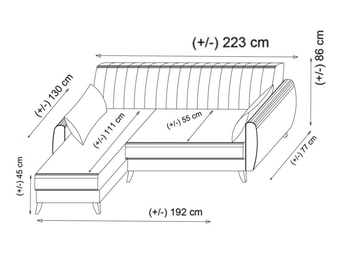 Sofá rinconero Altadena 598 (Gris claro)