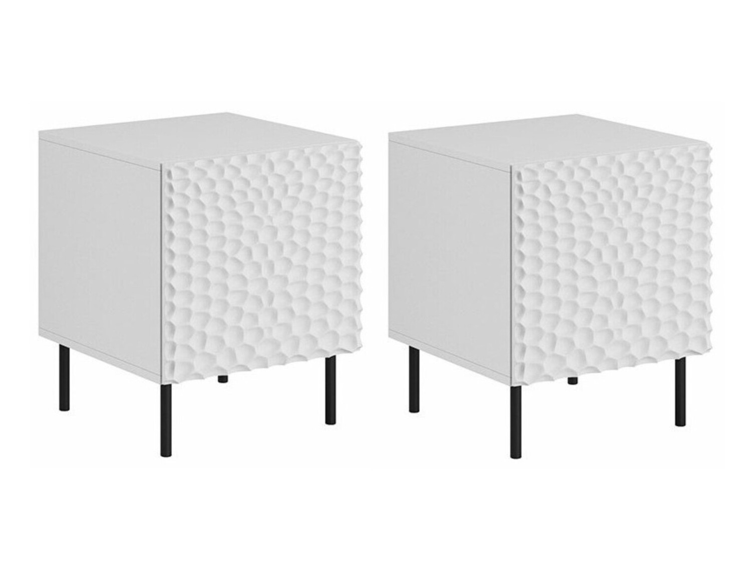 Conjunto de mesitas de noche Charlotte 172 (Blanco + Negro)