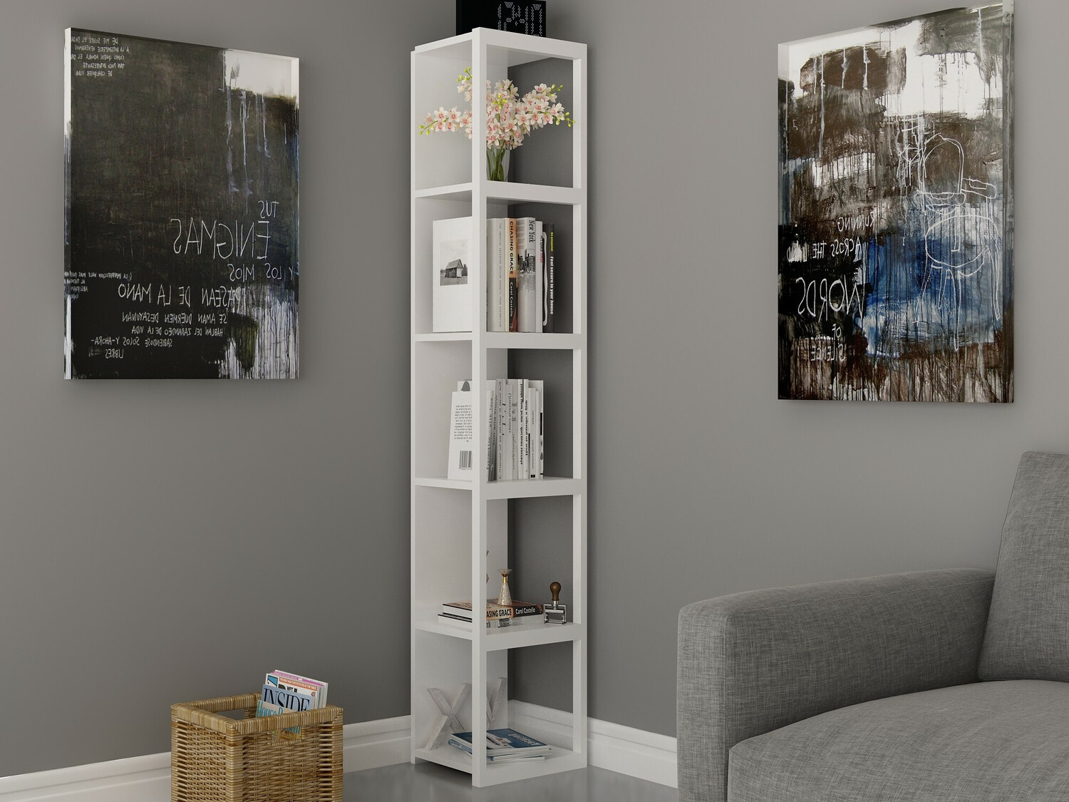 Estante de rincón Kailua 1077 (Blanco)