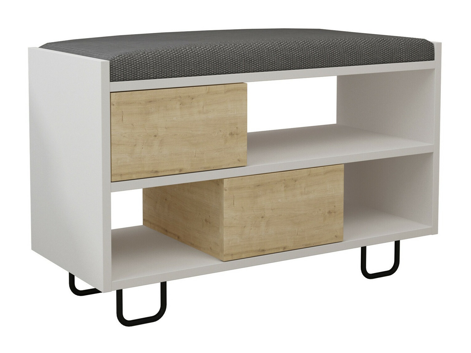 Estante para zapatos Kailua 1079 (Blanco + Roble)