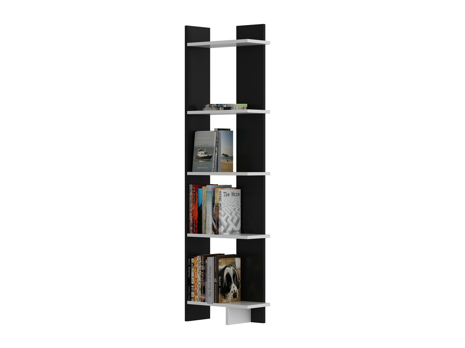 Estantería Kailua 1074 (Negro + Blanco)