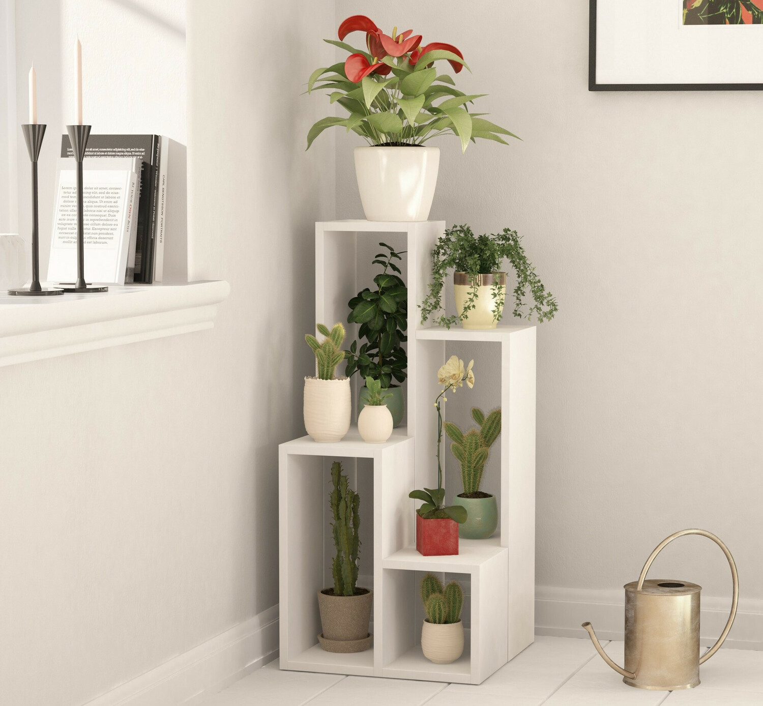 Conjunto de estantería Kailua 1091 (Blanco)