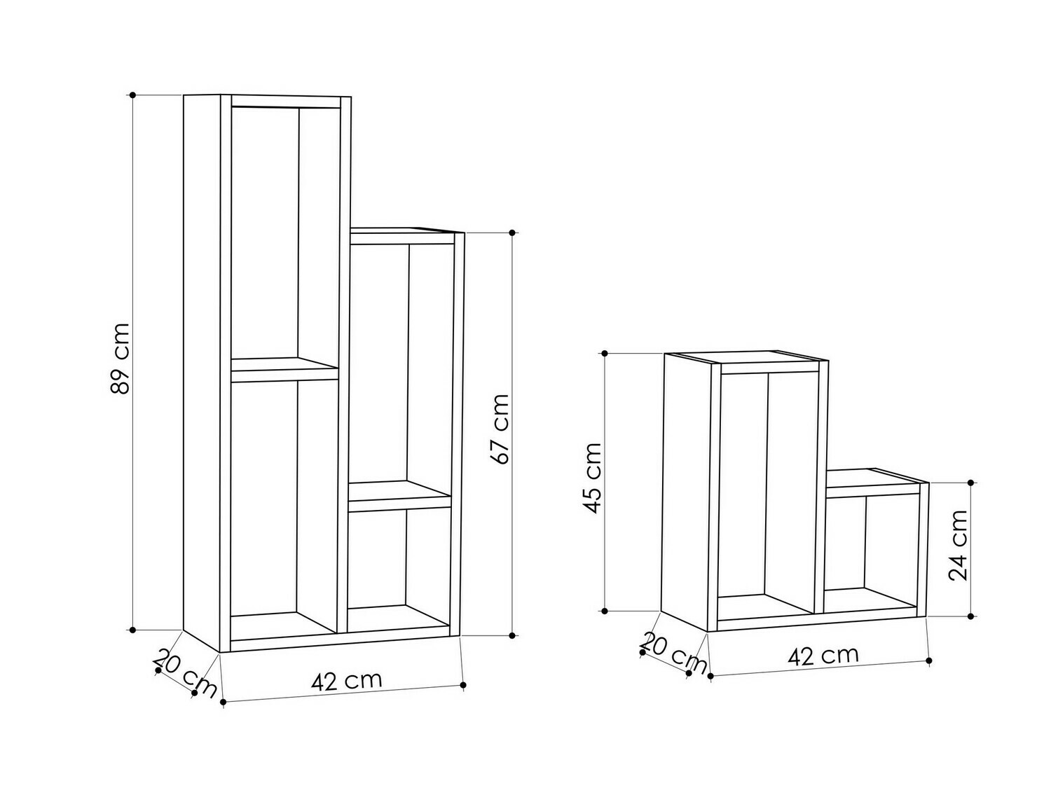 Conjunto de estantería Kailua 1091 (Blanco)
