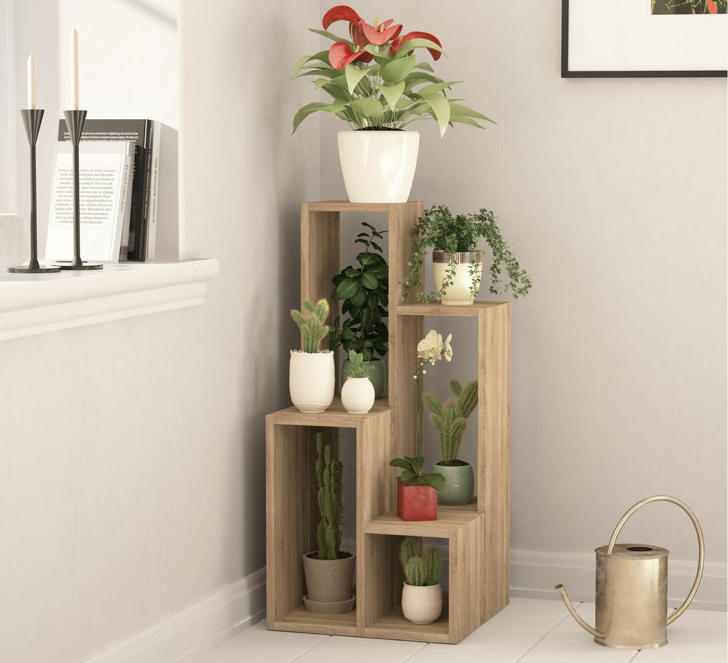 Conjunto de estantería Kailua 1091 (Roble)