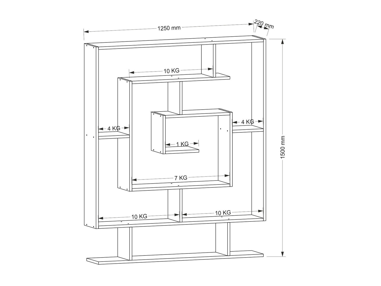 Estantería Kailua 1089 (Marrón)