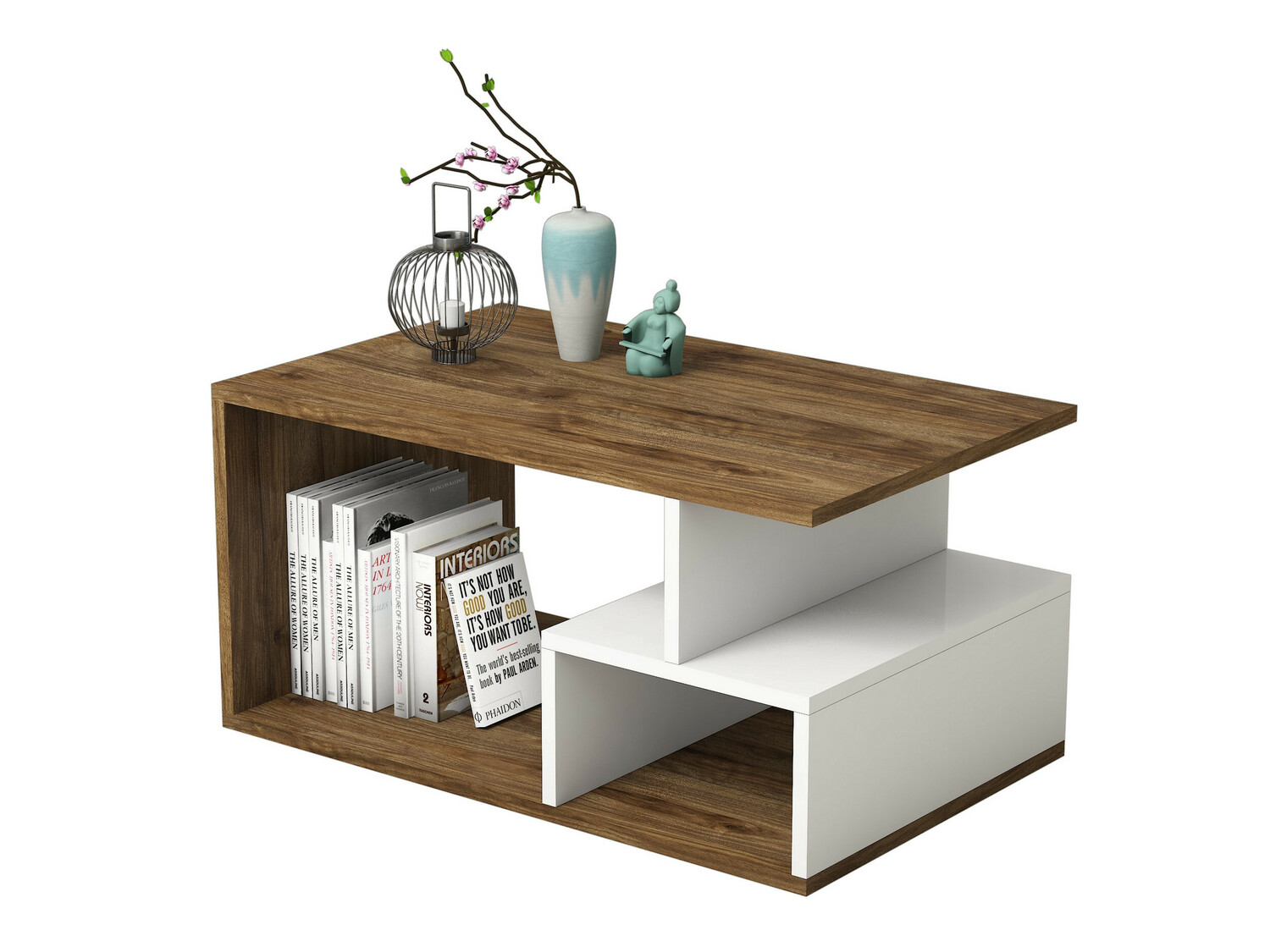 Mesa de centro Kailua 1104 (Blanco + Nogal)