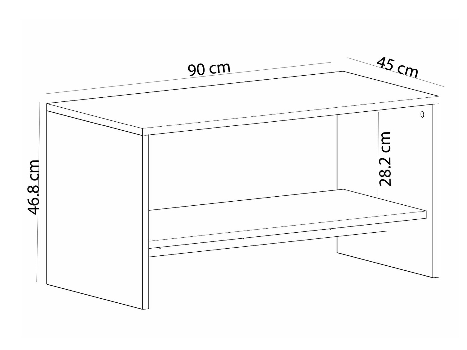 Mesa de centro Kailua 1107 (Blanco + Roble)