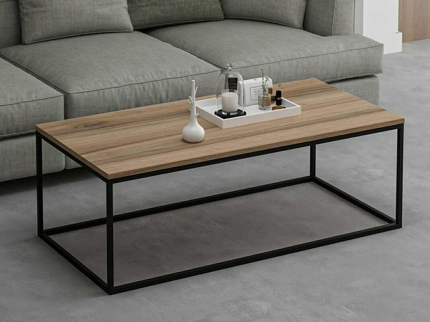Mesa de centro Kailua 1112 (Negro + Nogal)