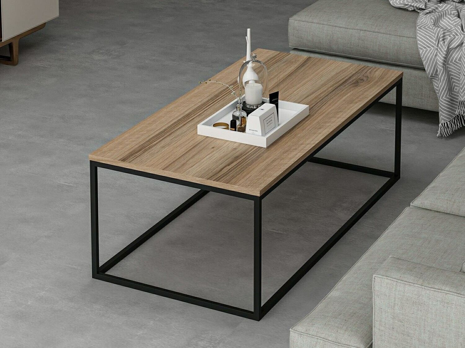 Mesa de centro Kailua 1112 (Negro + Nogal)