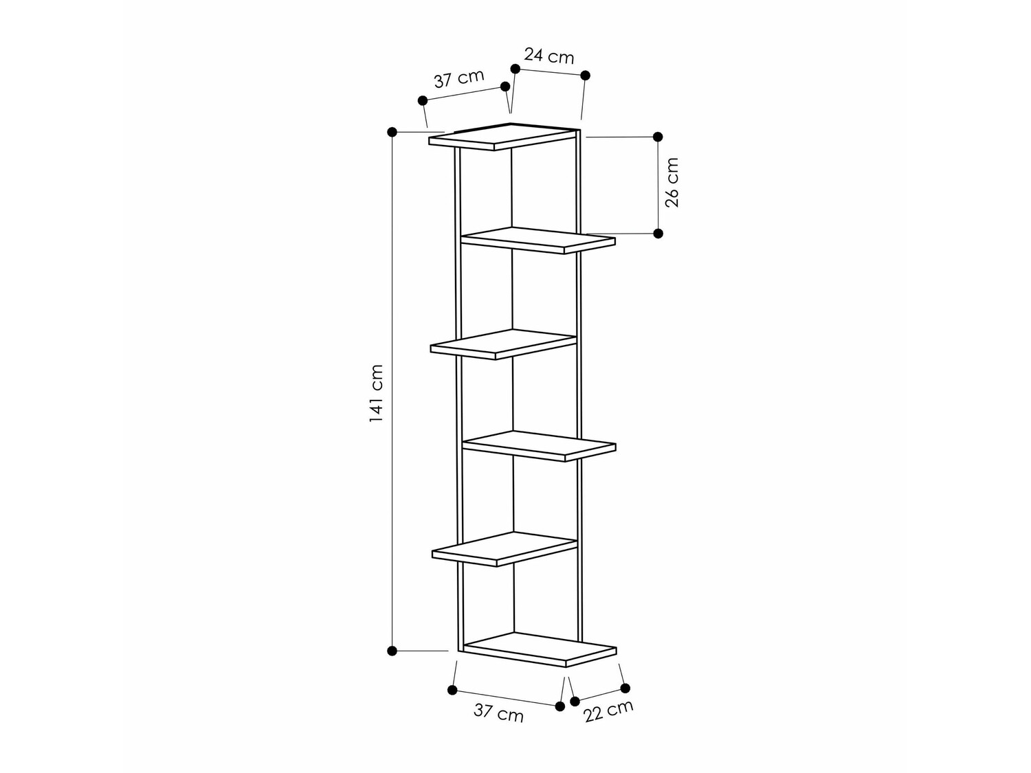 Estante de rincón Kailua 1160