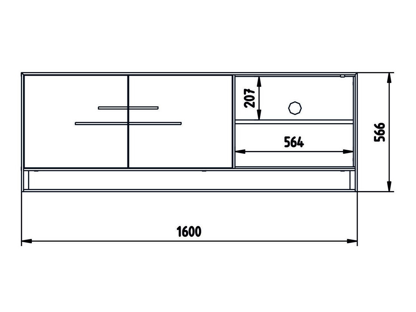 Mueble TV Kailua 1169 (Dorado + Mármol negro)