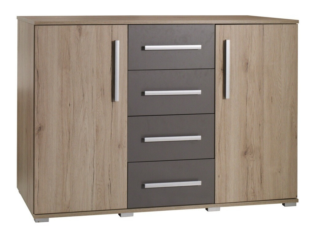 Conjunto de dormitorio Murrieta 151 (Roble sanremo + Gris)