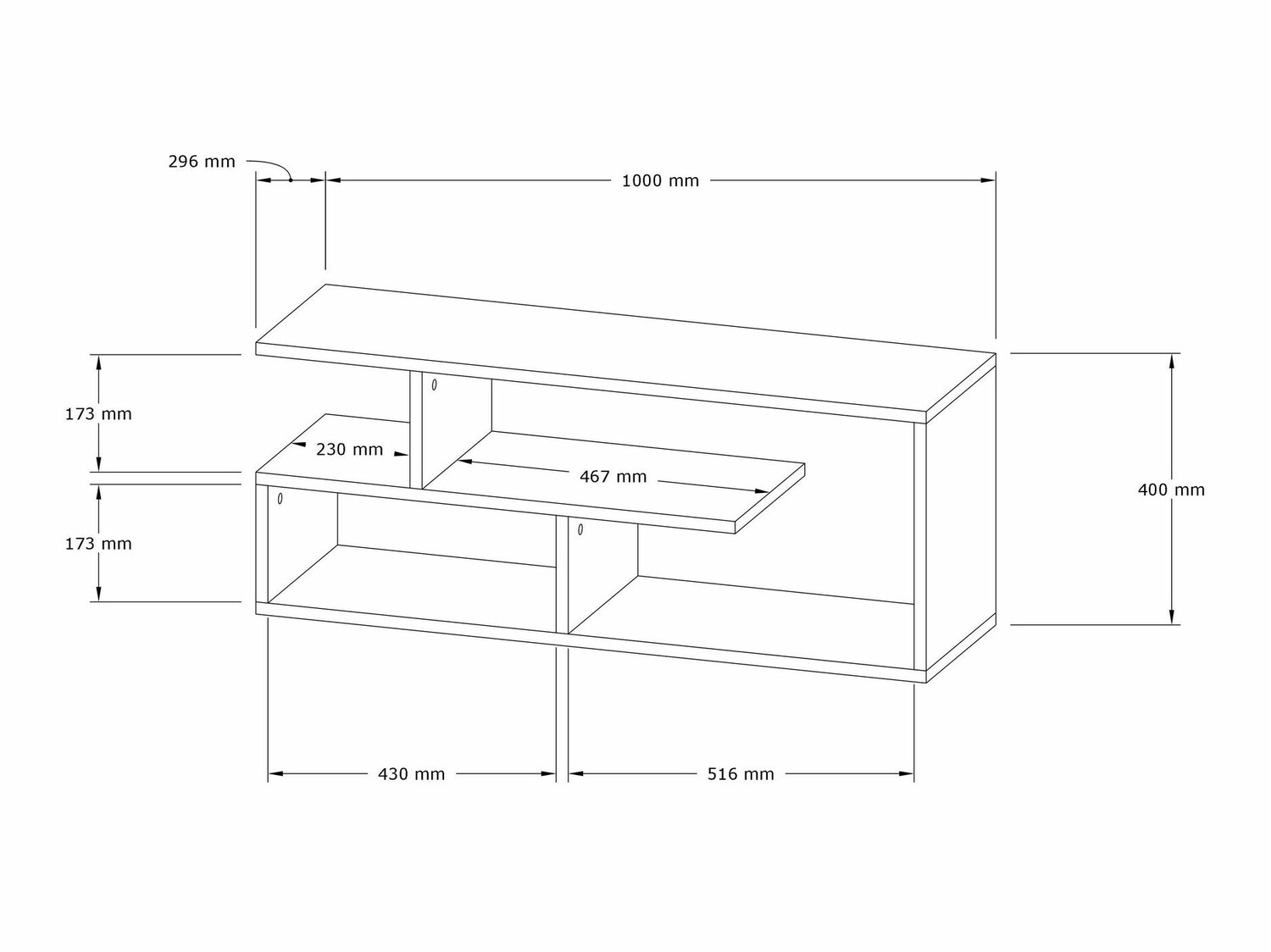 Mueble TV Kailua 1214 (Negro)