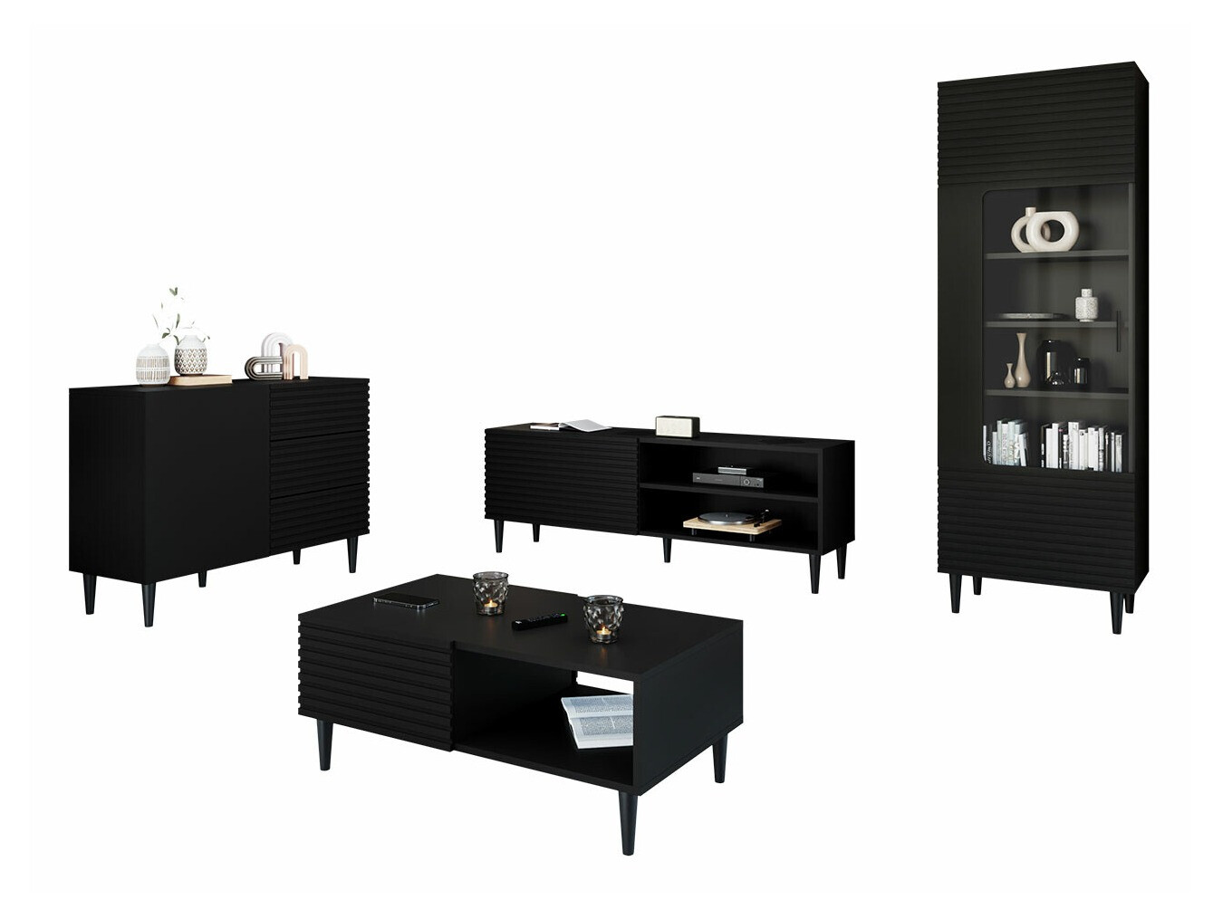 Conjunto de salón Comfivo Mavmono 109 (Negro)