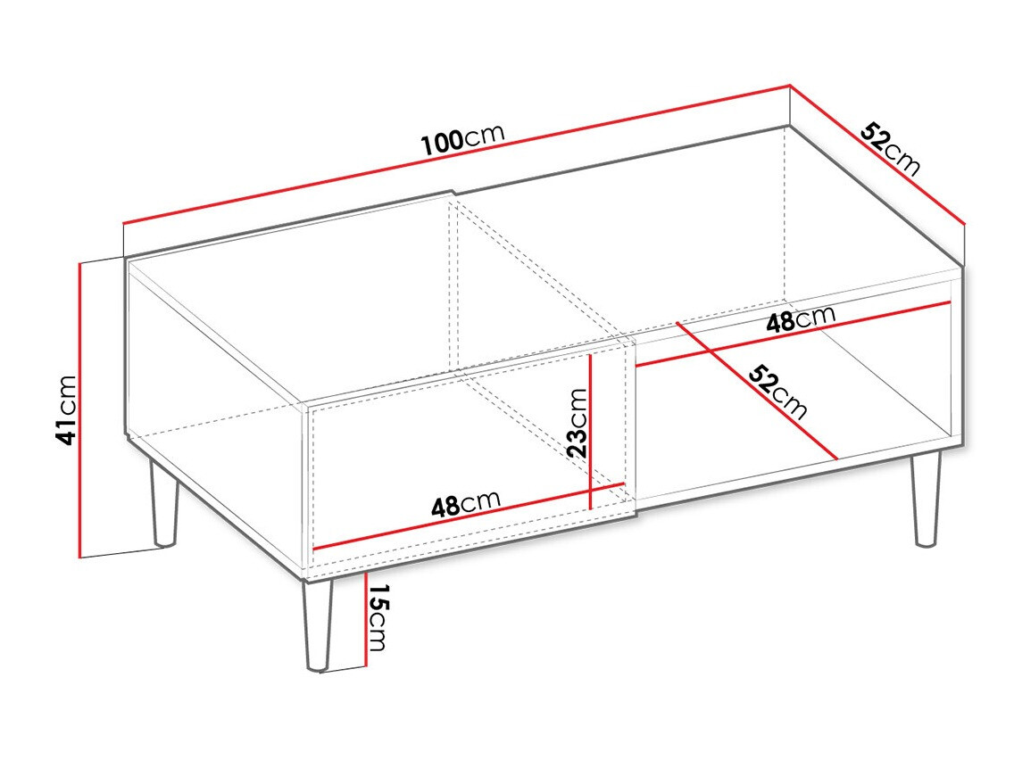 Mesa de centro Comfivo Mavmono 102 (Negro)
